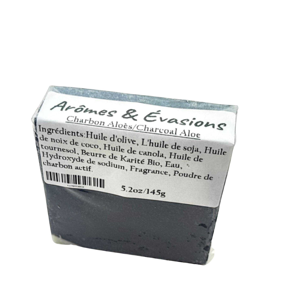 Soap Bar -Charcoal Aloe -5.2oz -5.2oz/145g -Aromes Evasions 