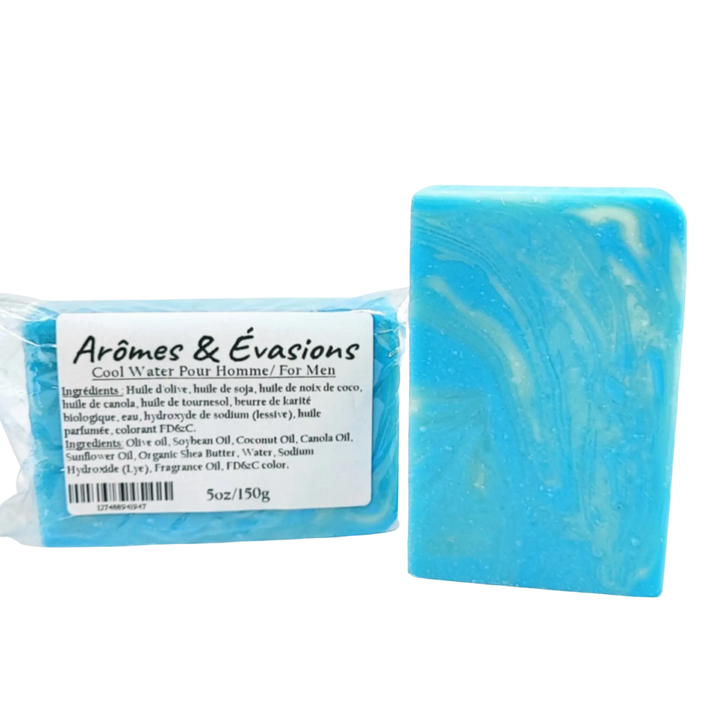 Soap Bar -Cold Process -Cool Water -For Men Arômes & Évasions.