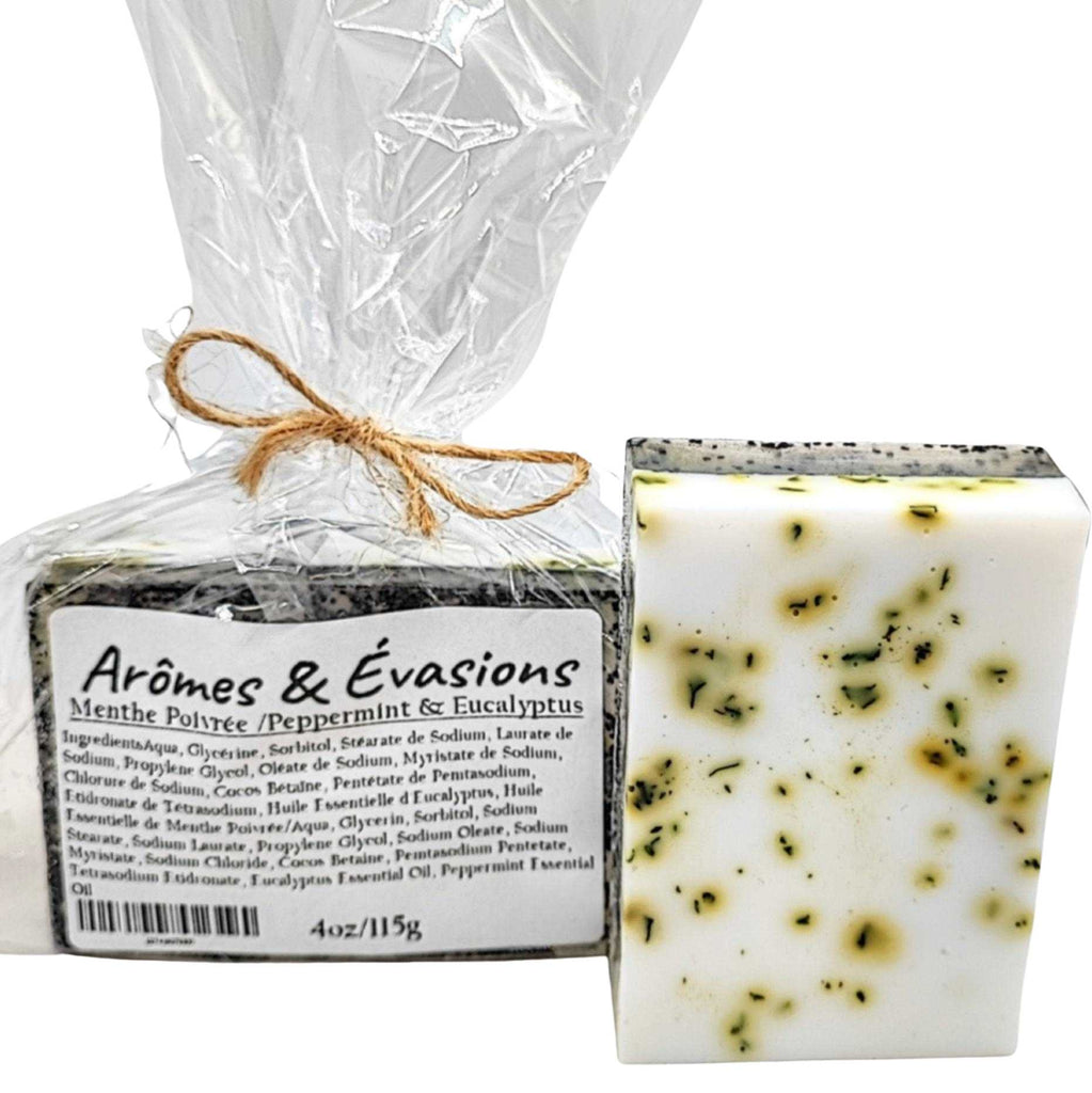 Soap Bar -Peppermint & Eucalyptus -4oz Arômes & Évasions.