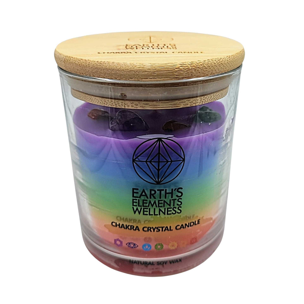 Soy Scented Candle -7 Chakras -With Crystals