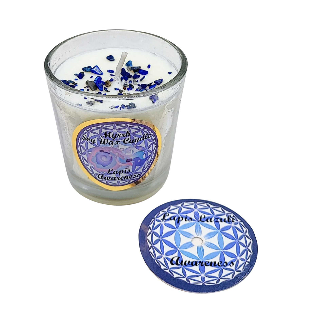 Soy Candle -Harmonia Awareness -Myrrh & Lapis Lazuli -3oz