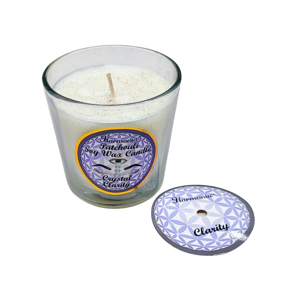 Soy Candle -Harmonia Clarity -Patchouli & Crystal Stone -3oz