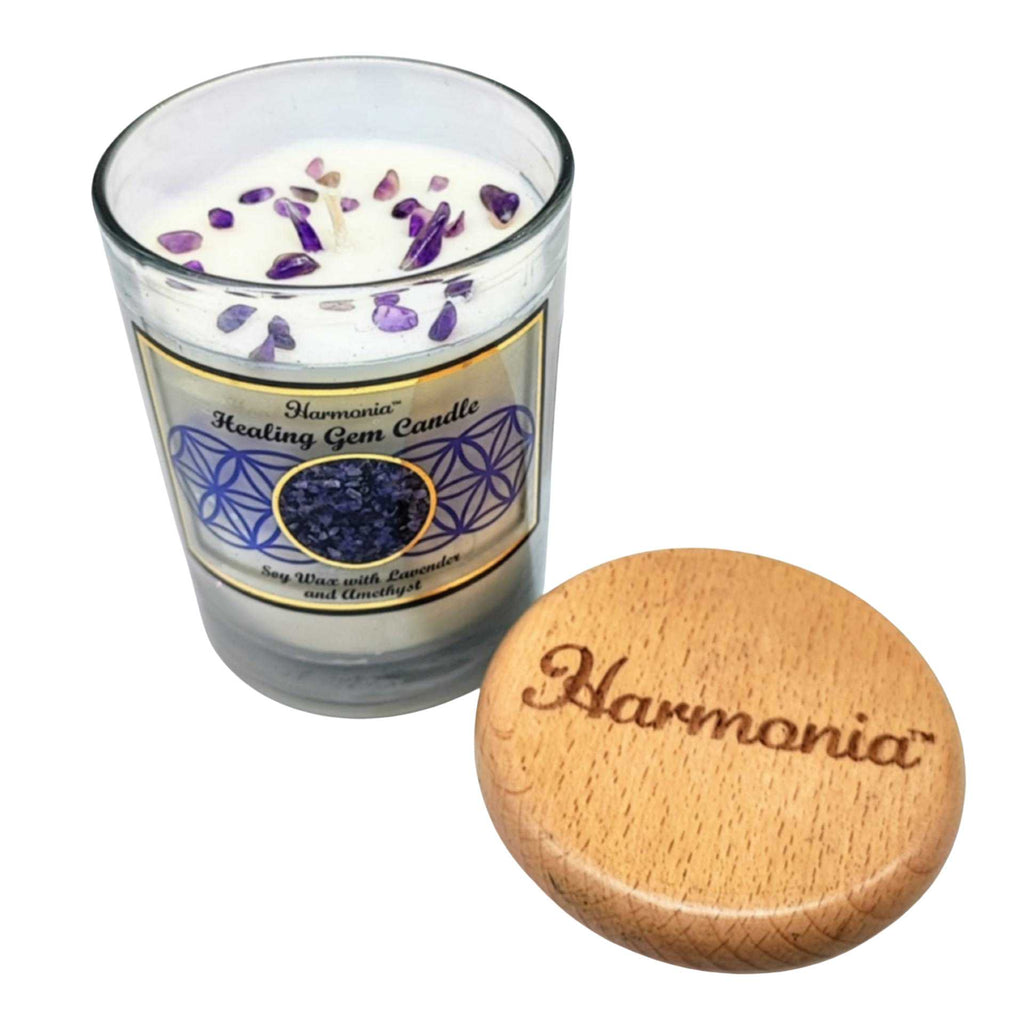 Soy Candle -Harmonia Healing -Lavender & Amethyst -9oz -9oz -Aromes Evasions 