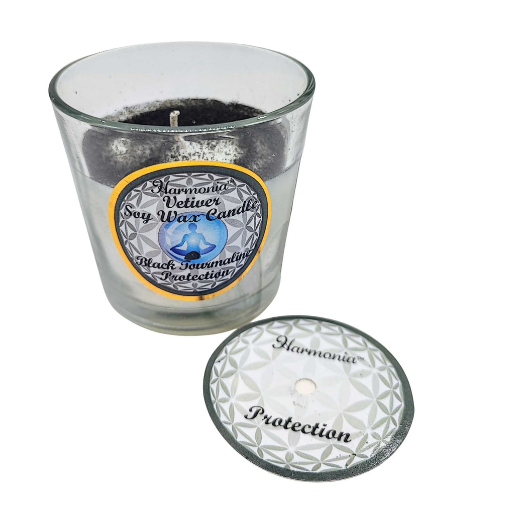 Soy Candle -Harmonia Protection -Vetiver & Tourmaline -3oz
