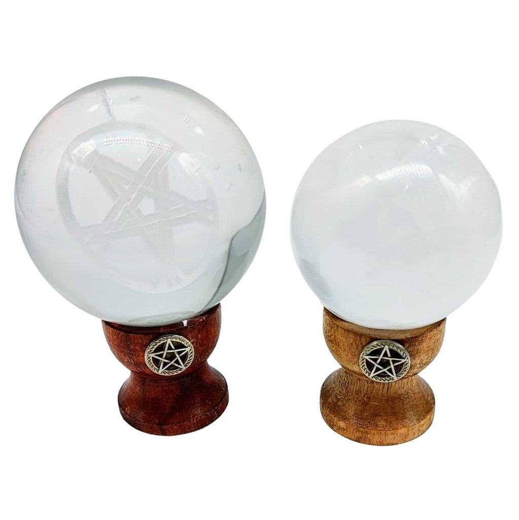 Sphere -Stand -Wood -Pentacle -Sphere Stand -Aromes Evasions 