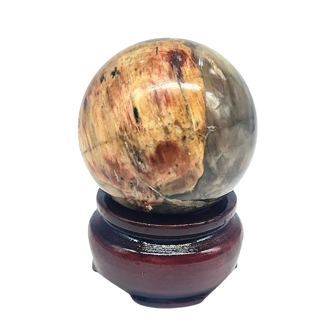 Sphere -Stand with no Legs -Burgundy Wood -1.5" Dia