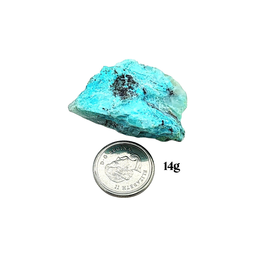 Stone -Chrysocolla -Crystal -Quartz -Rough -1" to 2" 1 Crystal Between 10g to 35g
