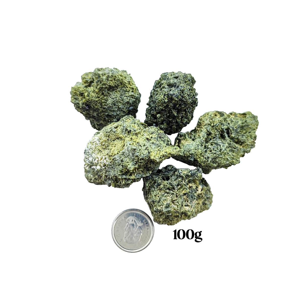 Stone -Epidote -Rough 100g mixed size crystals