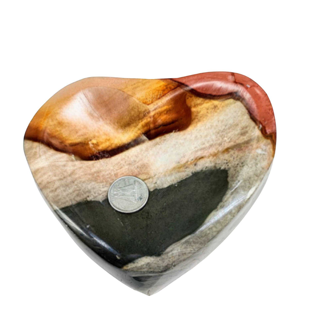 Stone -Jasper -Orbicular -Bowl -Heart Shaped -Tumbled -941g