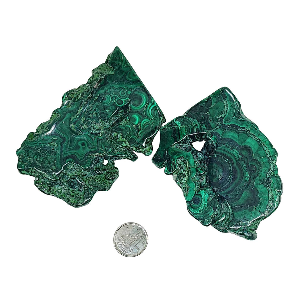 Stone -Malachite Slices -Tumbled -80g to 100g