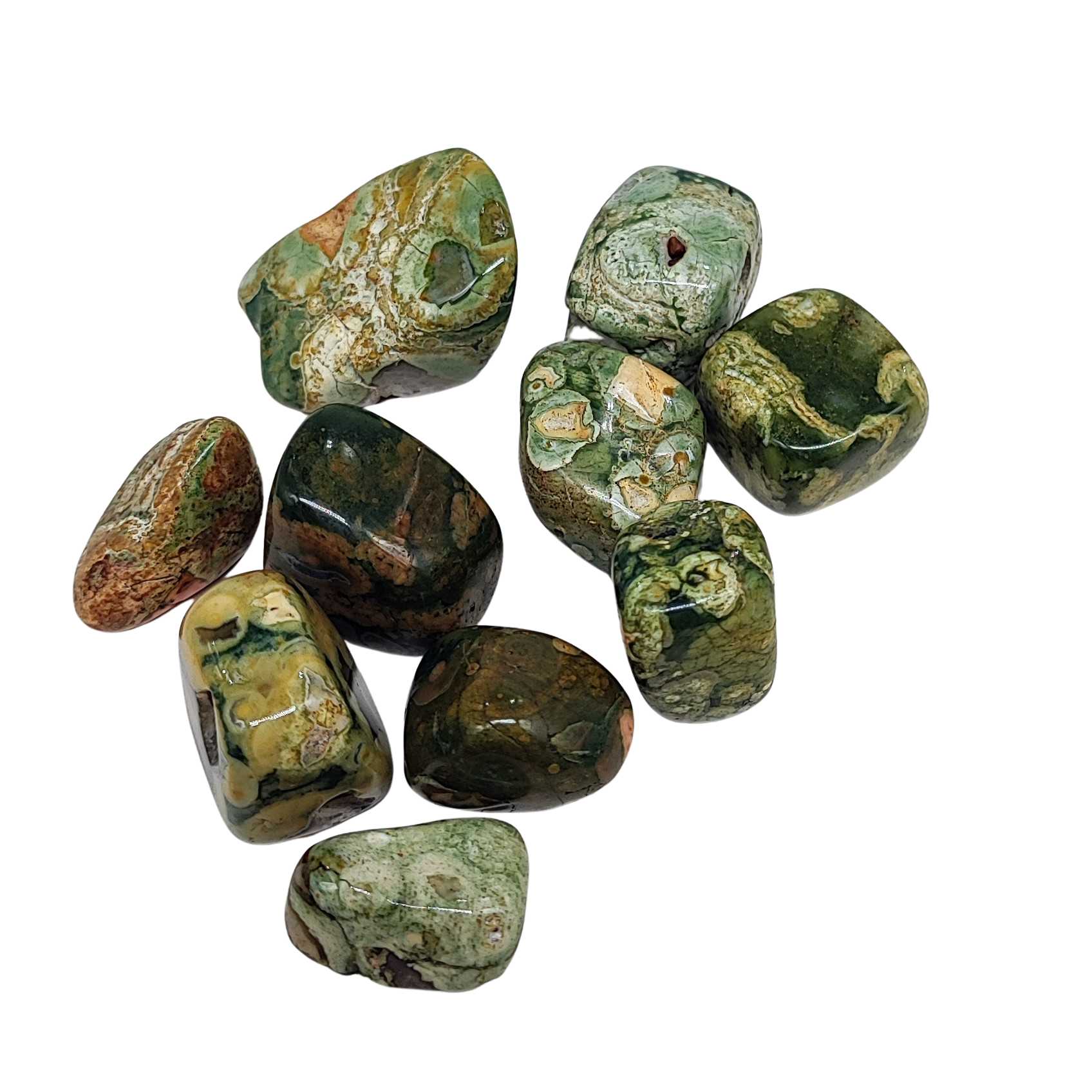 Green Jasper Tumbled By the Pound
