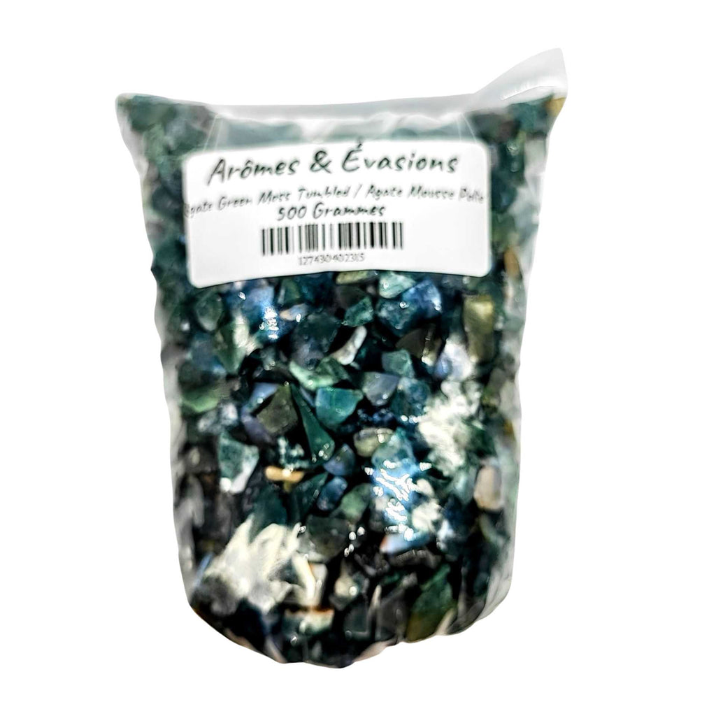 Stone -Tumbled Chips -Agate Green Moss 500 g