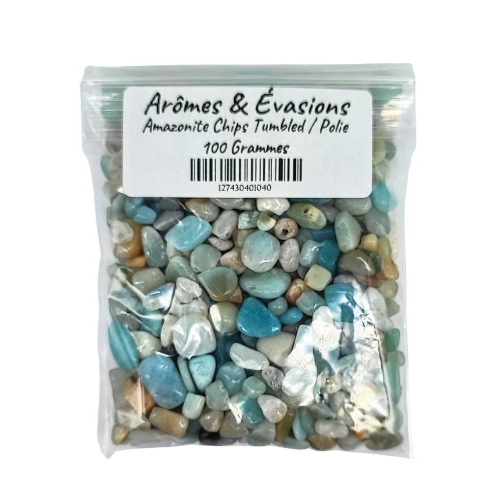 Stone -Tumbled Chips -Amazonite -6 to 8mm 100 g