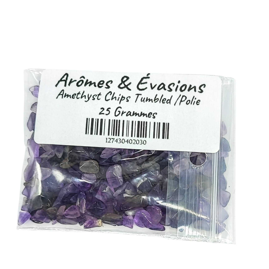 Stone -Tumbled Chips -Amethyst -5 to 10mm 25 g