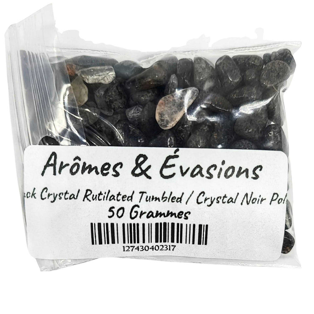 Stone -Tumbled Chips -Black Crystal Rutilated 50 g