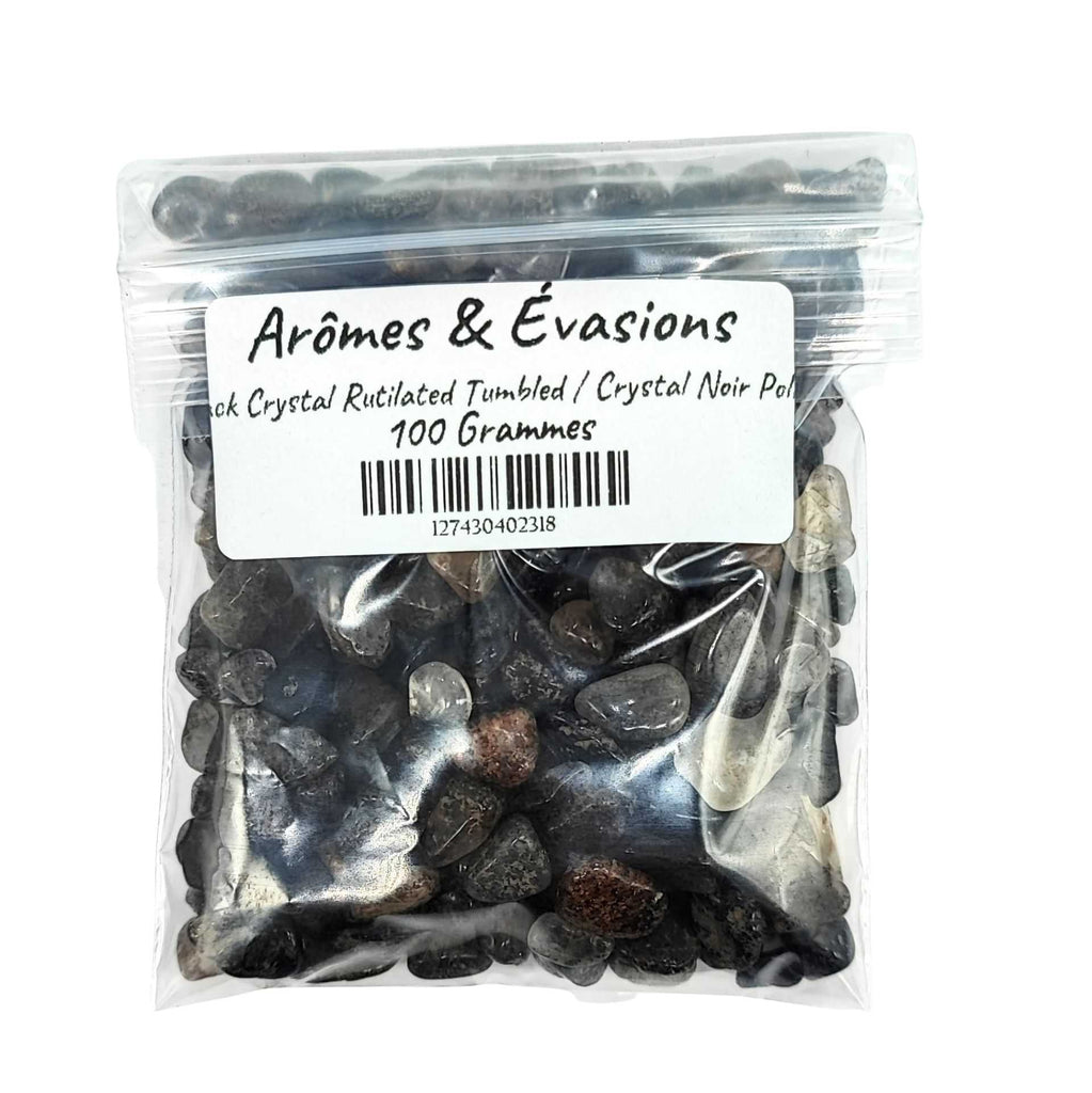 Stone -Tumbled Chips -Black Crystal Rutilated 100 g