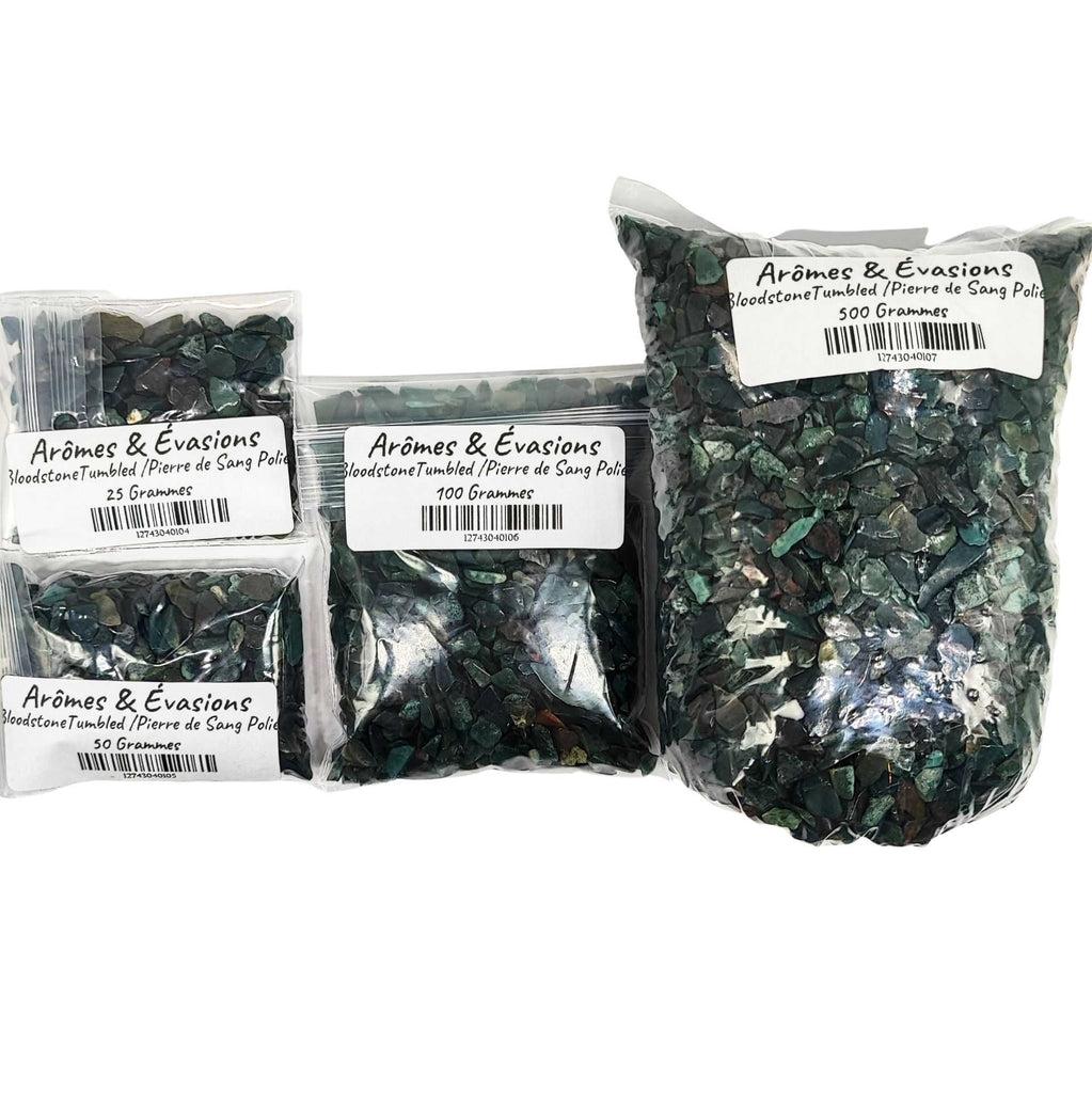 Stone - Tumbled Chips - Bloodstone - 3 to 5mm