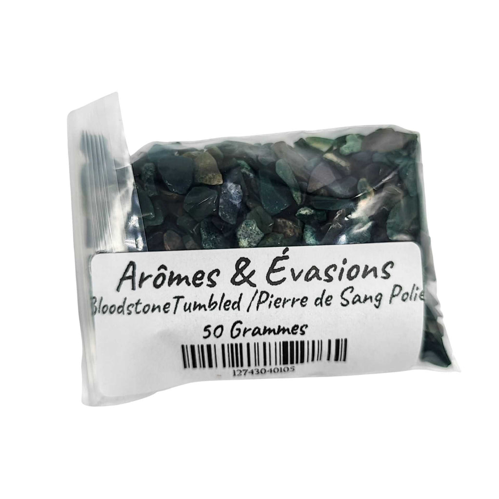 Stone -Tumbled Chips -Bloodstone -3 to 5mm 50 g