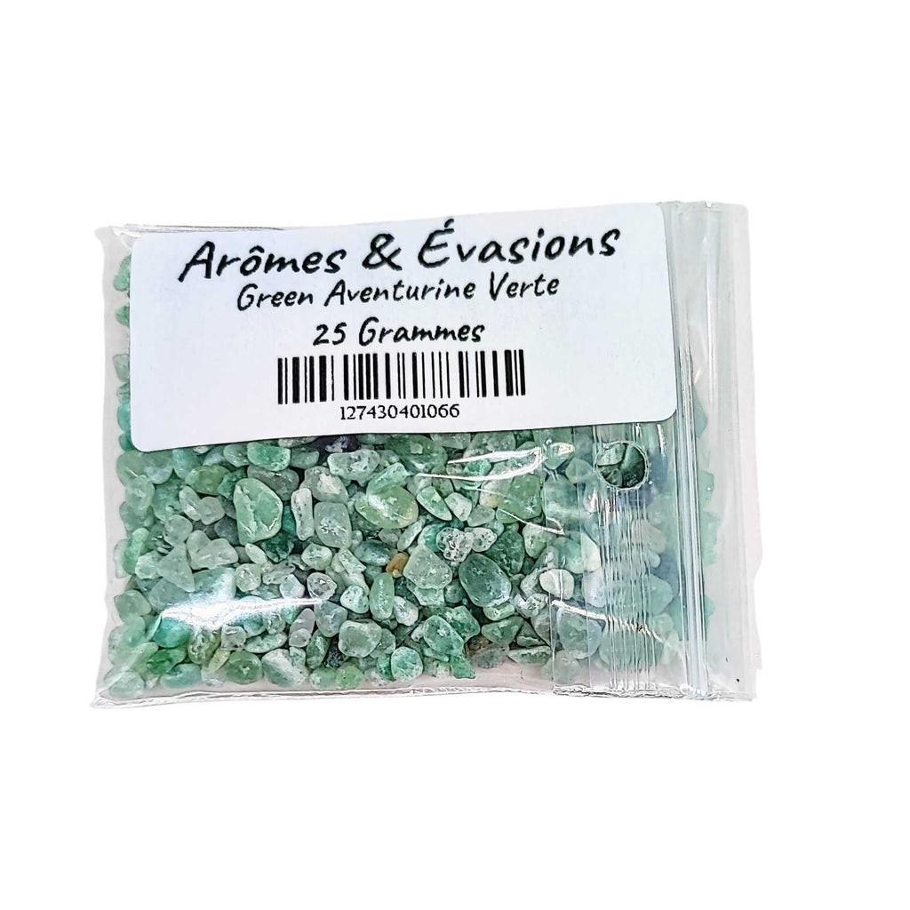 Stone -Tumbled Chips -Green Aventurine -2 to 4mm 25 g