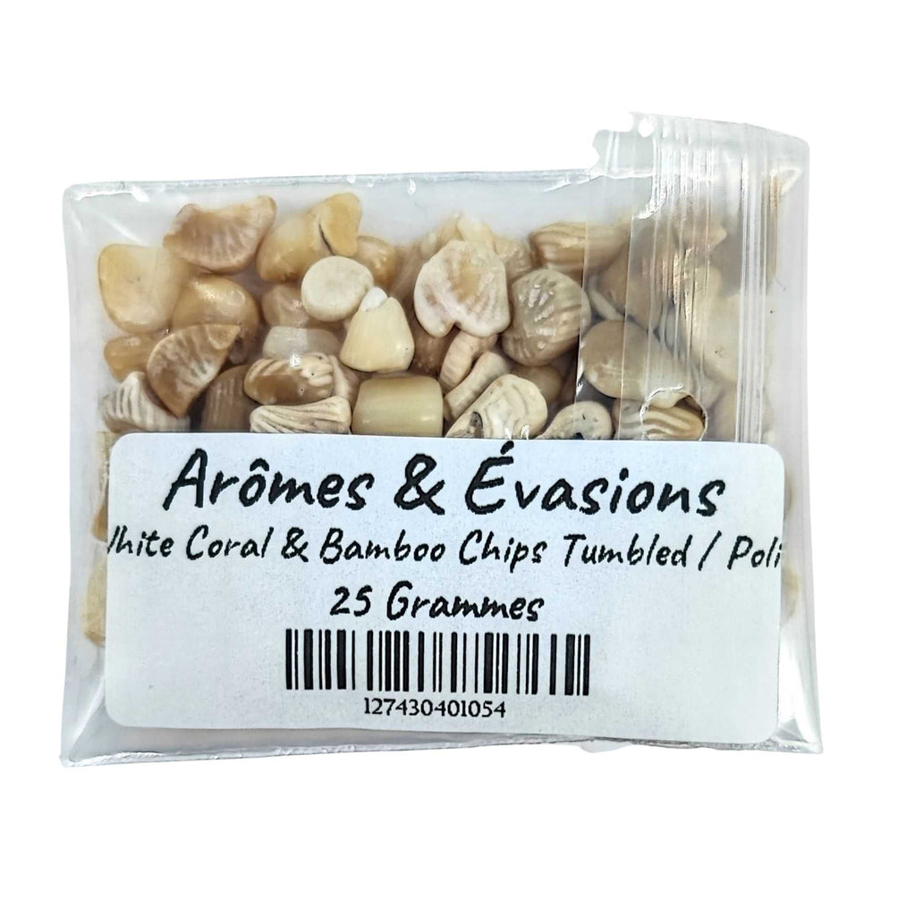 Stone -Tumbled Chips -White Coral & Bamboo 25 g
