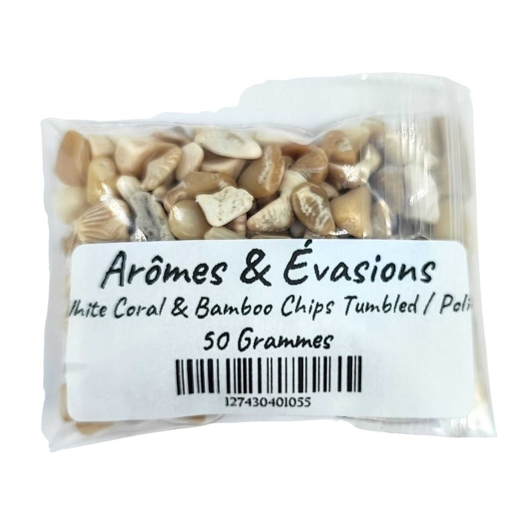 Stone -Tumbled Chips -White Coral & Bamboo 50 g