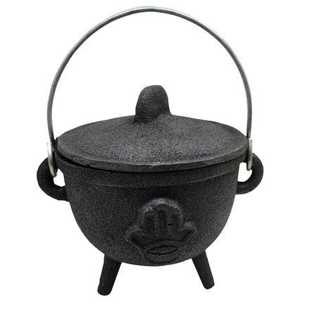 Wicca & Pagan -Cauldron -Cast Iron -Fatima Hand -4.5''